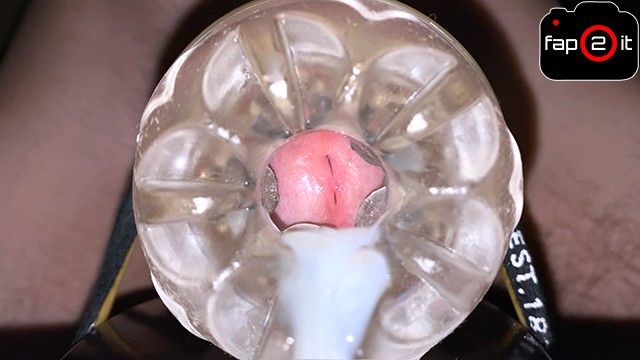 Hot Guy Cumming Alot Inside of Fleshlight While Moaning Loud - 4K